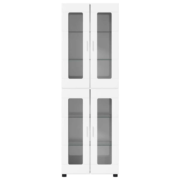 vidaXL Highboard FLORIN High Gloss White 60 x 35 x 182 cm Engineered Wood