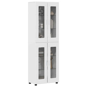 vidaXL Highboard FLORIN High Gloss White 60 x 35 x 182 cm Engineered Wood