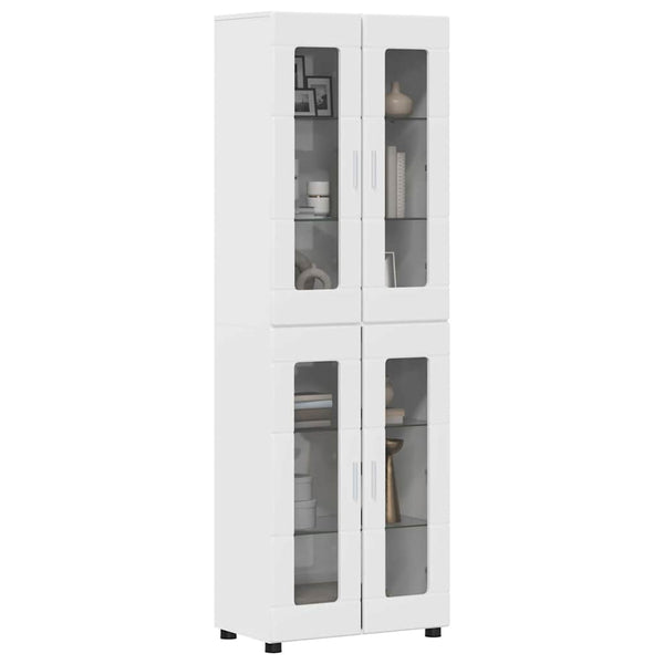 vidaXL Highboard FLORIN High Gloss White 60 x 35 x 182 cm Engineered Wood