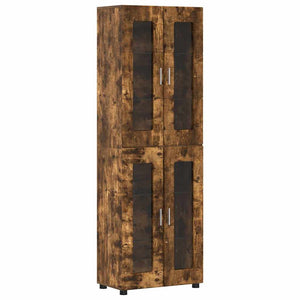 vidaXL Highboard with Shelf FLORIN Smoked Oak 60 x 35 x 182 cm