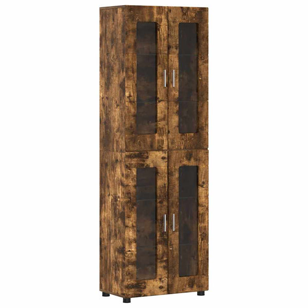 vidaXL Highboard with Shelf FLORIN Smoked Oak 60 x 35 x 182 cm