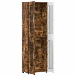 vidaXL Highboard with Shelf FLORIN Smoked Oak 60 x 35 x 182 cm