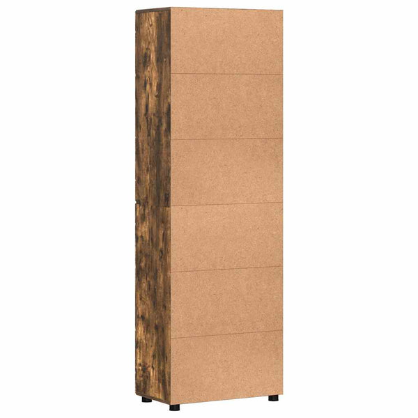 vidaXL Highboard with Shelf FLORIN Smoked Oak 60 x 35 x 182 cm