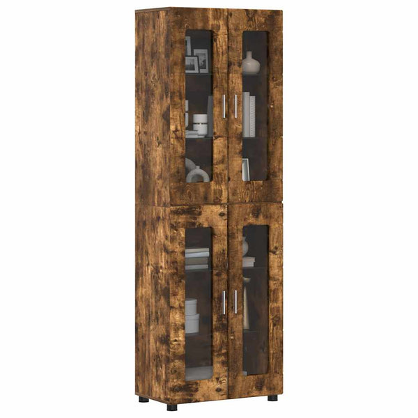 vidaXL Highboard with Shelf FLORIN Smoked Oak 60 x 35 x 182 cm
