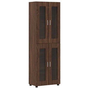 vidaXL Highboard with Shelf FLORIN Brown Oak Look 60 x 35 x 182 cm