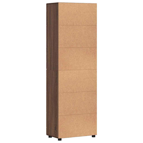 vidaXL Highboard with Shelf FLORIN Brown Oak Look 60 x 35 x 182 cm