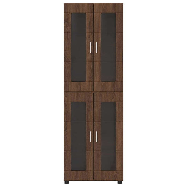 vidaXL Highboard with Shelf FLORIN Brown Oak Look 60 x 35 x 182 cm