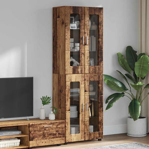 vidaXL Highboard with Door FLORIN Reclaimed Wood 60 x 35 x 182 cm Engineered Wood