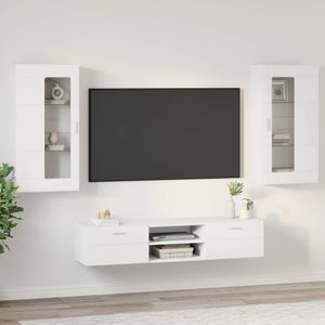 vidaXL TV Cabinet Set with Drawers FLORIN 3 pcs White Engineered Wood