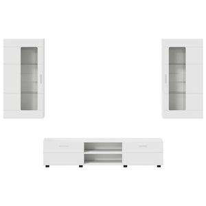 vidaXL TV Cabinet Set with Drawers FLORIN 3 pcs White Engineered Wood
