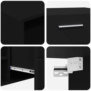 vidaXL TV Cabinet Set with Drawers FLORIN 3 pcs Black Engineered Wood