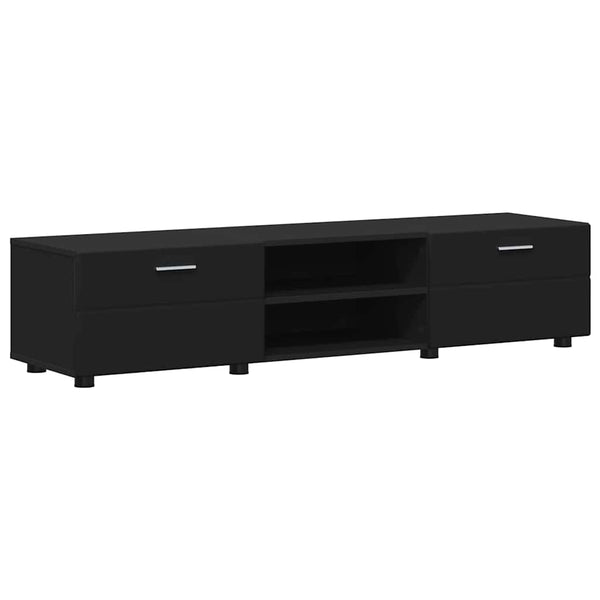 vidaXL TV Cabinet Set with Drawers FLORIN 3 pcs Black Engineered Wood