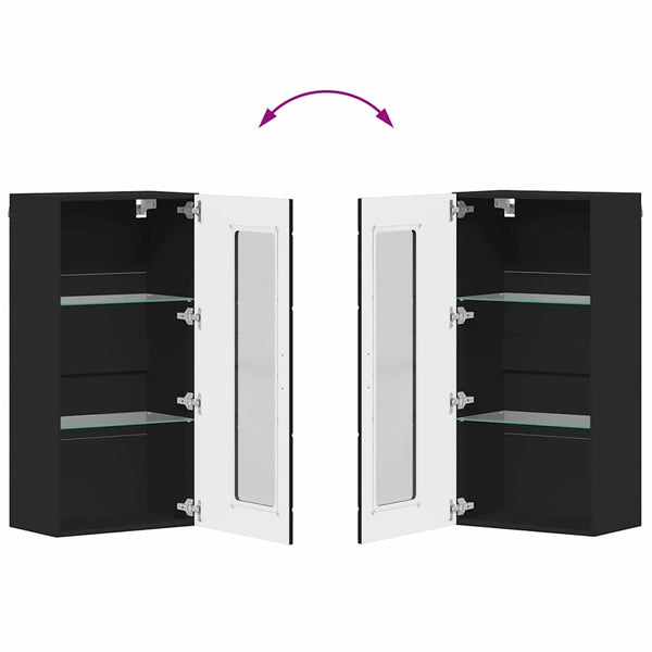 vidaXL TV Cabinet Set with Drawers FLORIN 3 pcs Black Engineered Wood