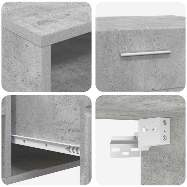 TV-Schrank Set mit Regal Beton Grau