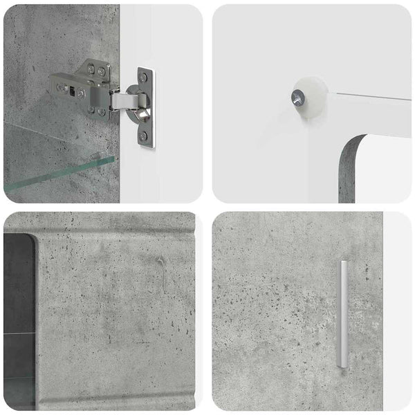 TV-Schrank Set mit Regal Beton Grau