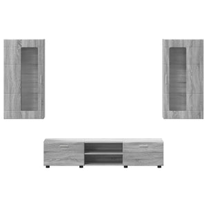 Graues TV-Schrankset FLORIN, 3-teilig