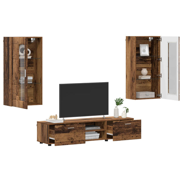 TV-Schrank Set 3-teilig Altholz