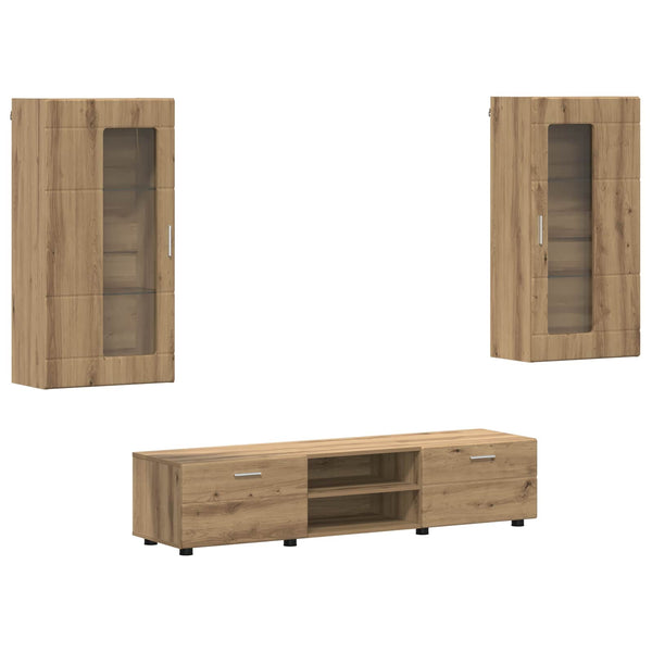 TV-Schrank Set FLORIN Artisan-Eiche 3-teilig