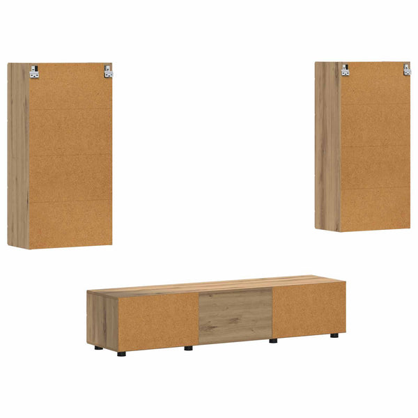 TV-Schrank Set FLORIN Artisan-Eiche 3-teilig