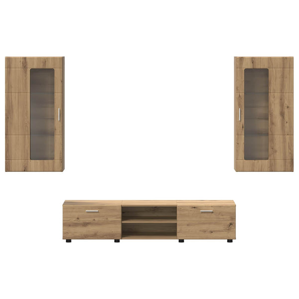 TV-Schrank Set FLORIN Artisan-Eiche 3-teilig