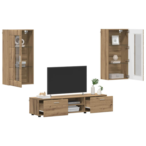 TV-Schrank Set FLORIN Artisan-Eiche 3-teilig