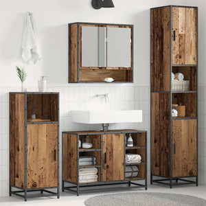 vidaXL Bathroom Furniture Set Reclaimed Wood 35 x 37.5 x 188.5 cm Engineered Wood