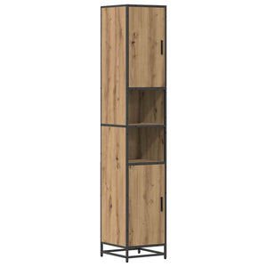 vidaXL Bathroom Furniture Set with Door Artisan Oak 35 x 37.5 x 188.5 cm