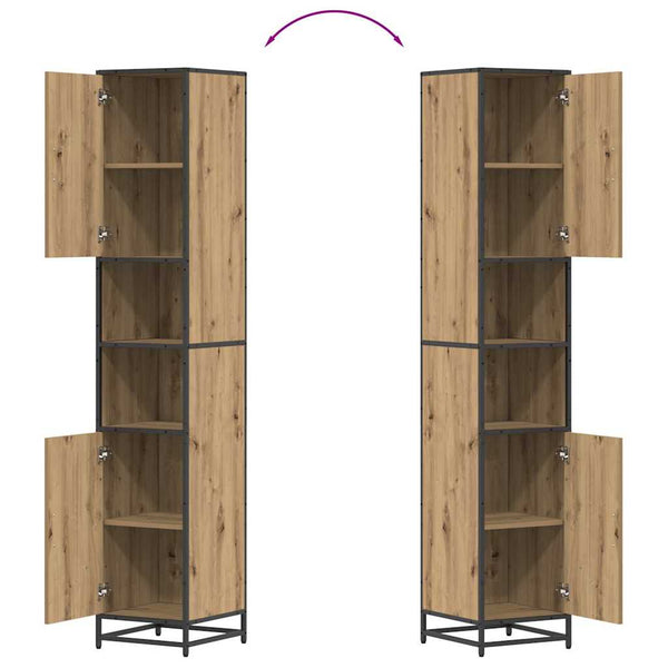vidaXL Bathroom Furniture Set with Door Artisan Oak 35 x 37.5 x 188.5 cm