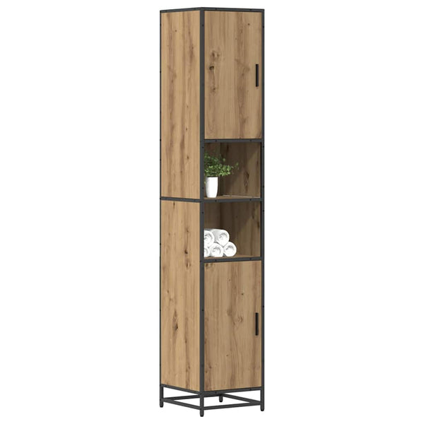 vidaXL Bathroom Furniture Set with Door Artisan Oak 35 x 37.5 x 188.5 cm