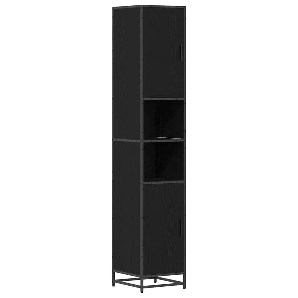 vidaXL Bathroom Furniture Set Black Oak Look 35 x 37.5 x 188.5 cm
