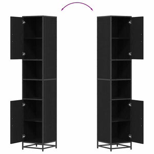 vidaXL Bathroom Furniture Set Black Oak Look 35 x 37.5 x 188.5 cm
