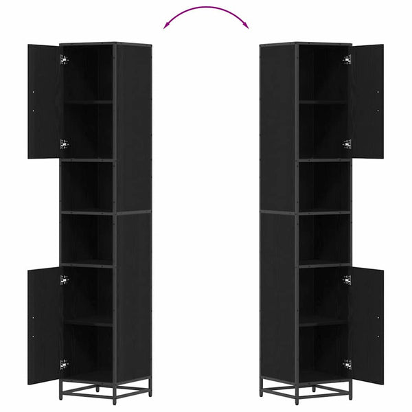 vidaXL Bathroom Furniture Set Black Oak Look 35 x 37.5 x 188.5 cm