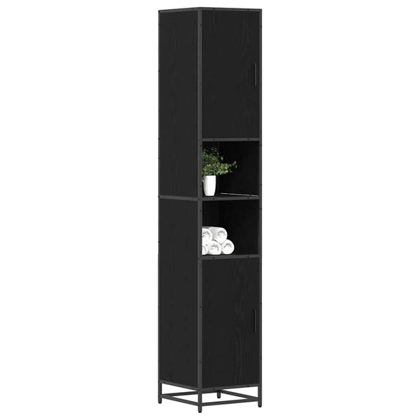 vidaXL Bathroom Furniture Set Black Oak Look 35 x 37.5 x 188.5 cm