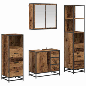 vidaXL Bathroom Furniture Set with Drawers 4 pcs Reclaimed Wood Engineered Wood
