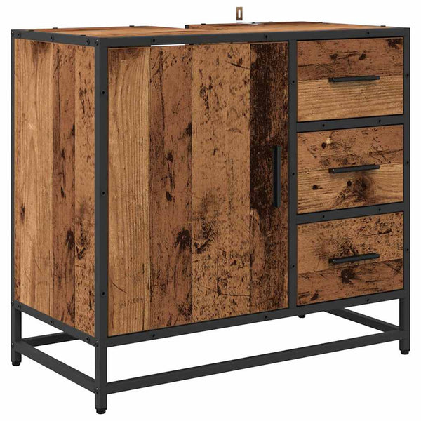 vidaXL Bathroom Furniture Set with Drawers 4 pcs Reclaimed Wood Engineered Wood