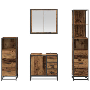 vidaXL Bathroom Furniture Set with Drawers 4 pcs Reclaimed Wood Engineered Wood