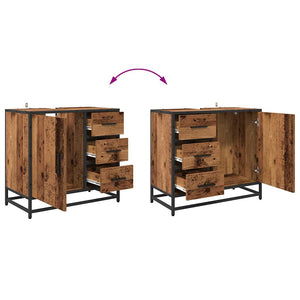 vidaXL Bathroom Furniture Set with Drawers 4 pcs Reclaimed Wood Engineered Wood