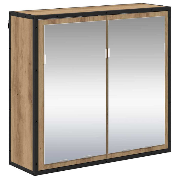 vidaXL Bathroom Furniture Set with Shelf 2 pcs Engineered Wood Artisan Oak
