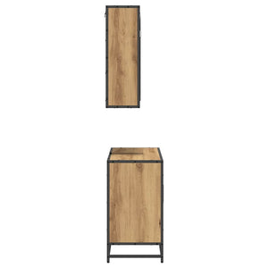 vidaXL Bathroom Furniture Set with Shelf 2 pcs Engineered Wood Artisan Oak