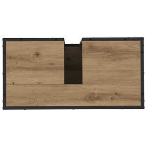 vidaXL Bathroom Furniture Set with Shelf 2 pcs Engineered Wood Artisan Oak