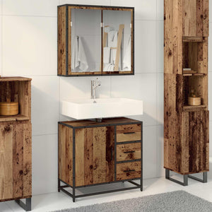vidaXL Bathroom Furniture Set with Shelf 2 pcs Reclaimed Wood Engineered Wood