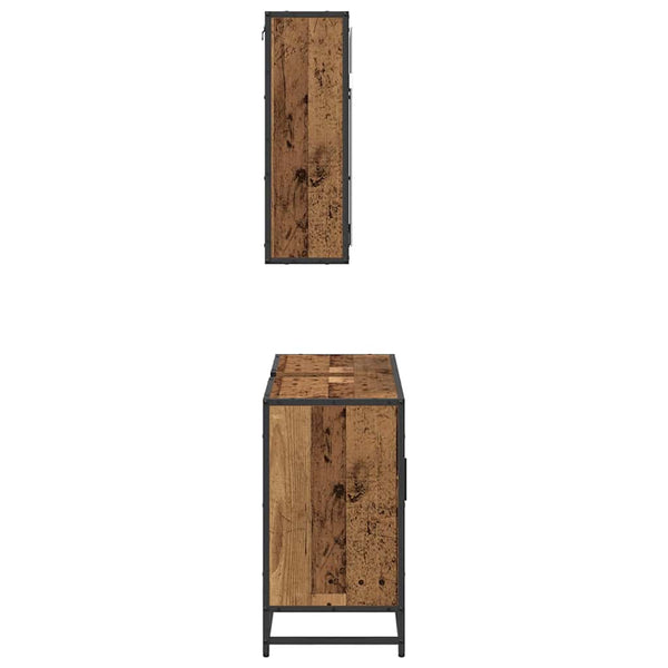 vidaXL Bathroom Furniture Set with Shelf 2 pcs Reclaimed Wood Engineered Wood