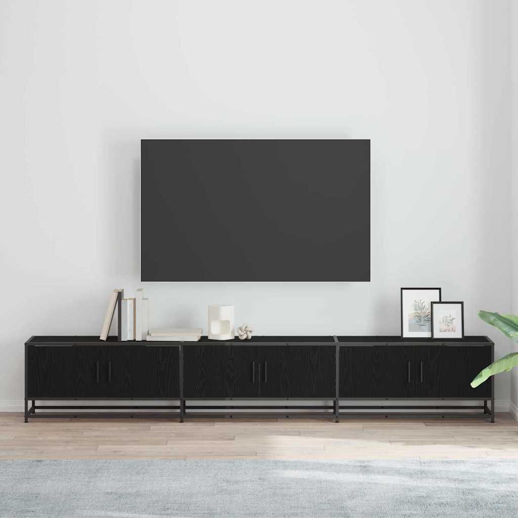 vidaXL TV Units 2 pcs Black Oak Look 240 x 35 x 41 cm