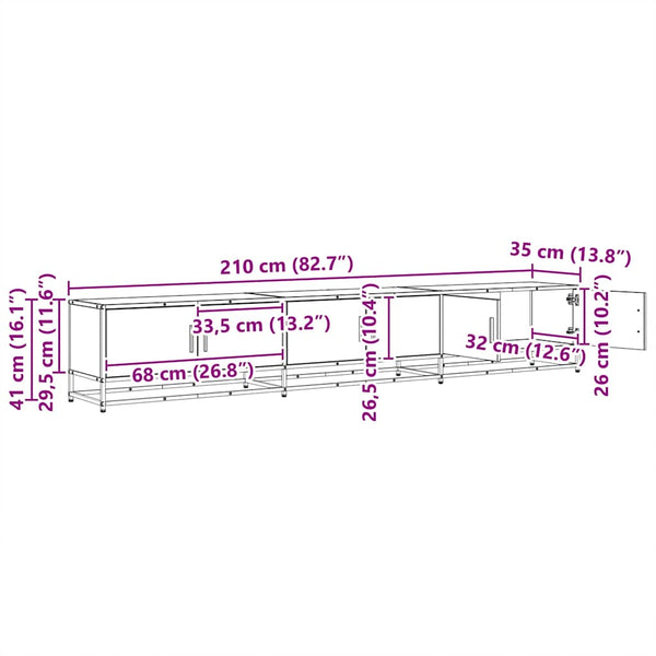 vidaXL TV Cabinets 2 pcs Reclaimed Wood 210 x 35 x 41 cm Engineered Wood