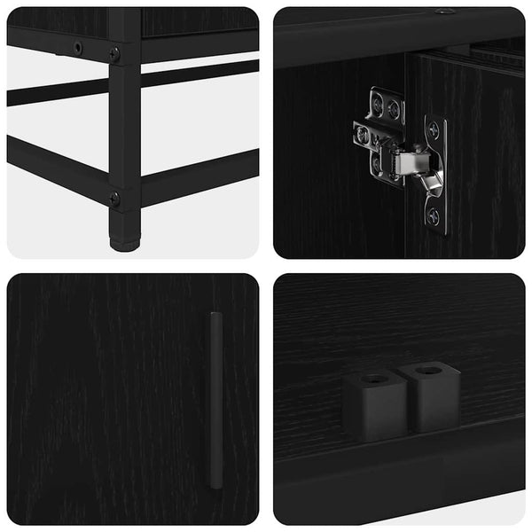 vidaXL TV Cabinets 2 pcs Black Oak Effect 210 x 35 x 41 cm