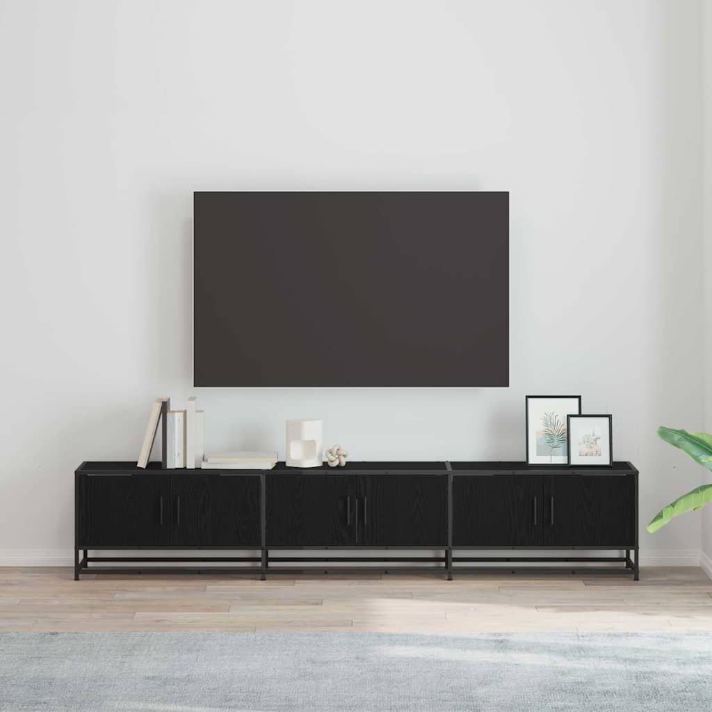 vidaXL TV Cabinets 2 pcs Black Oak Effect 210 x 35 x 41 cm