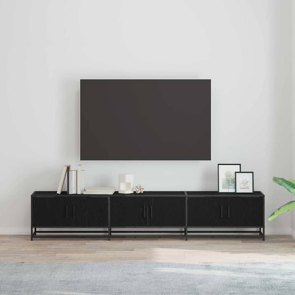 vidaXL TV Cabinets 2 pcs Black Oak Effect 210 x 35 x 41 cm