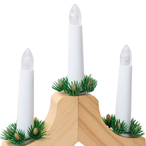 vidaXL Christmas Candle Arch with 7 LEDs Brown 39.5 x 5 x 29 cm