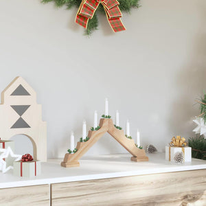 vidaXL Christmas Candle Arch with 7 LEDs Brown 39.5 x 5 x 29 cm