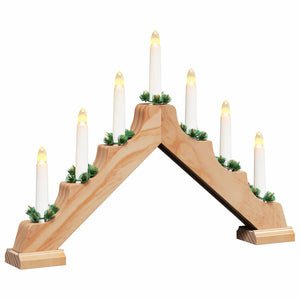 vidaXL Christmas Candle Arch with 7 LEDs Brown 39.5 x 5 x 29 cm